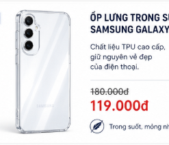 Ốp lưng trong suốt Samsung Galaxy A55
